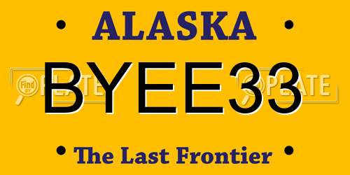 BYEE33 Alaska License Plate