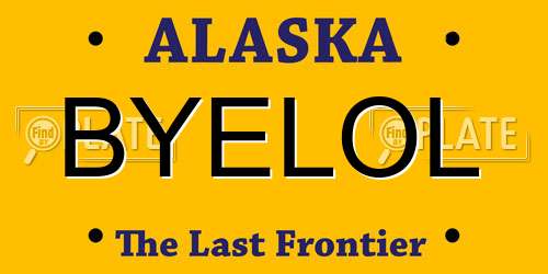 BYELOL Alaska License Plate