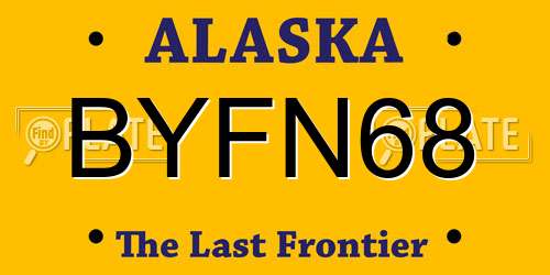 BYFN68 Alaska License Plate