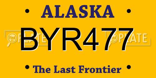 BYR477 Alaska License Plate