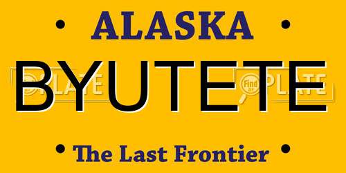 BYUTETE Alaska License Plate