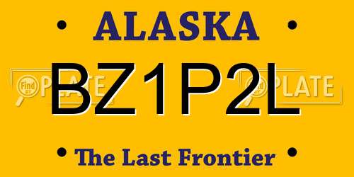 BZ1P2L Alaska License Plate