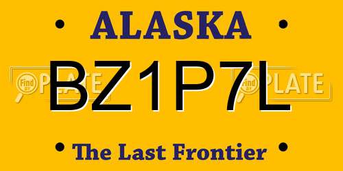 BZ1P7L Alaska License Plate