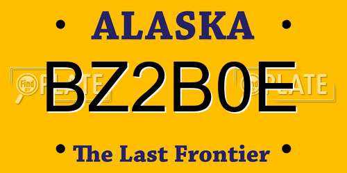 BZ2B0E Alaska License Plate