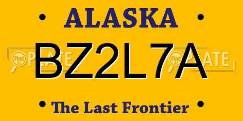 BZ2L7A Alaska License Plate