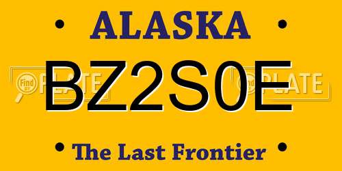 BZ2S0E Alaska License Plate
