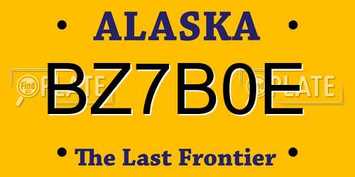 BZ7B0E Alaska License Plate