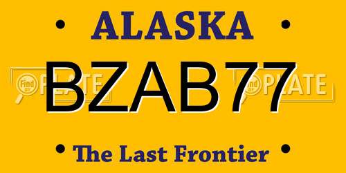 BZAB77 Alaska License Plate