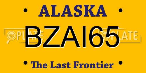BZAI65 Alaska License Plate