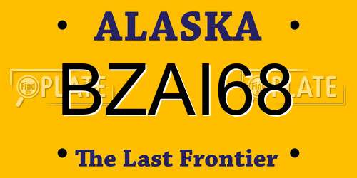 BZAI68 Alaska License Plate