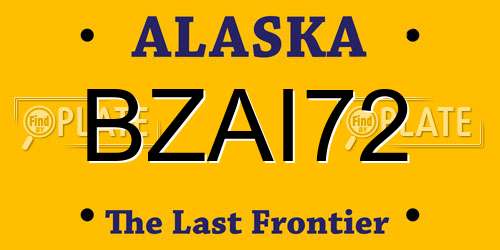 BZAI72 Alaska License Plate