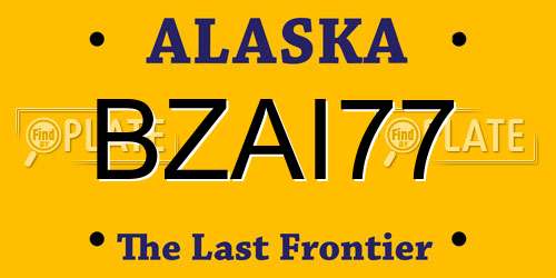 BZAI77 Alaska License Plate