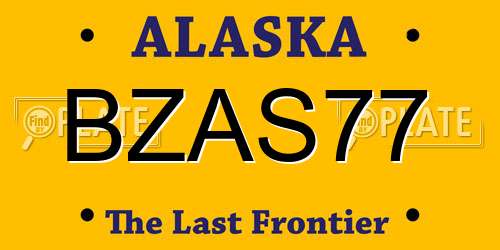 BZAS77 Alaska License Plate