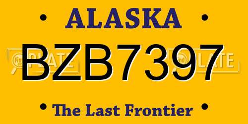 BZB7397 Alaska License Plate