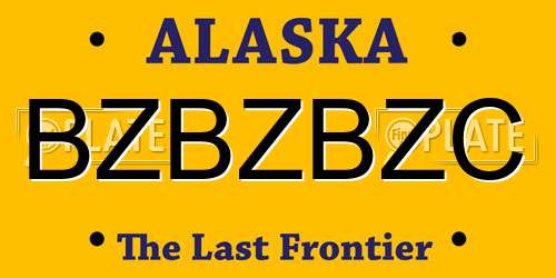 BZBZBZC Alaska License Plate