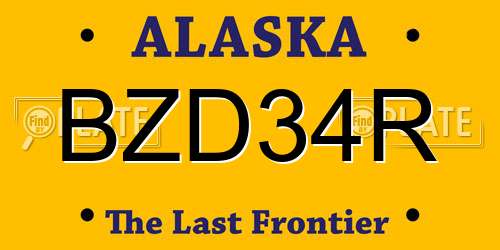 BZD34R Alaska License Plate
