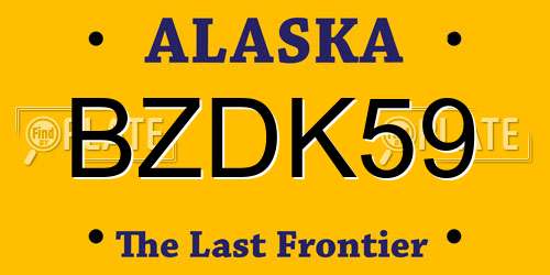 BZDK59 Alaska License Plate