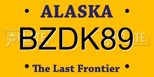 BZDK89 Alaska License Plate