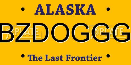 BZDOGGG Alaska License Plate