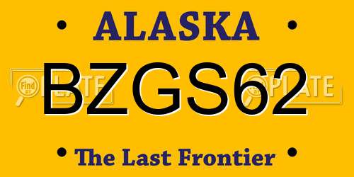 BZGS62 Alaska License Plate