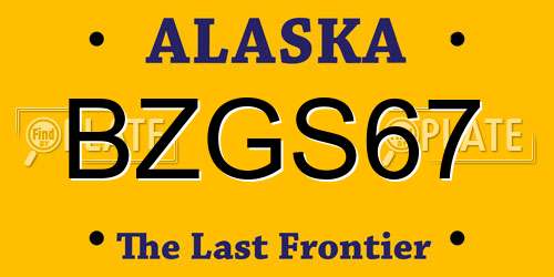BZGS67 Alaska License Plate