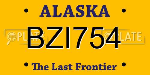 BZI754 Alaska License Plate