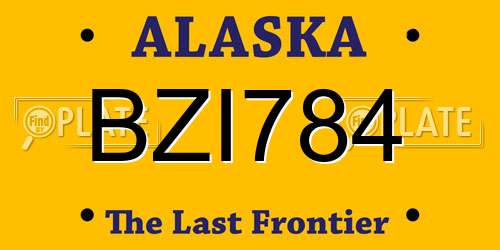 BZI784 Alaska License Plate