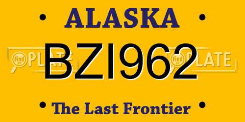 BZI962 Alaska License Plate
