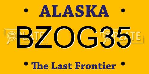 BZOG35 Alaska License Plate