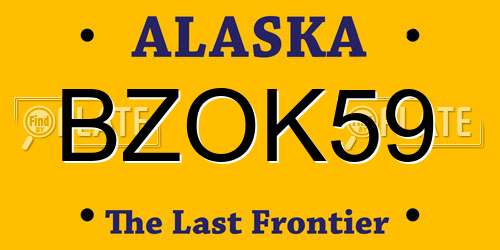 BZOK59 Alaska License Plate