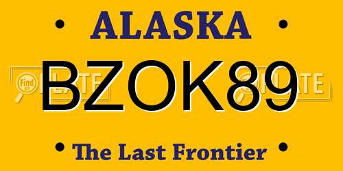 BZOK89 Alaska License Plate