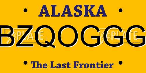 BZQOGGG Alaska License Plate
