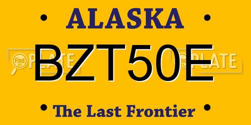 BZT50E Alaska License Plate