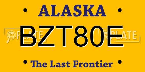 BZT80E Alaska License Plate