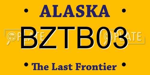 BZTB03 Alaska License Plate