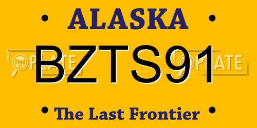 BZTS91 Alaska License Plate