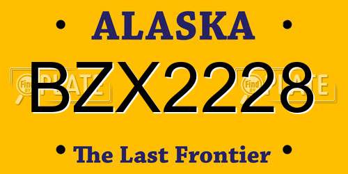 BZX2228 Alaska License Plate