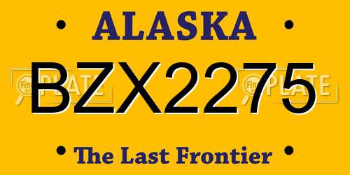 BZX2275 Alaska License Plate
