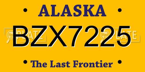 BZX7225 Alaska License Plate