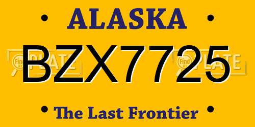 BZX7725 Alaska License Plate