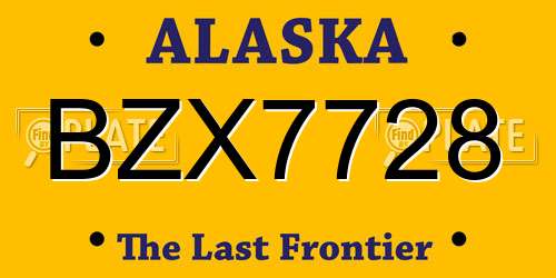 BZX7728 Alaska License Plate