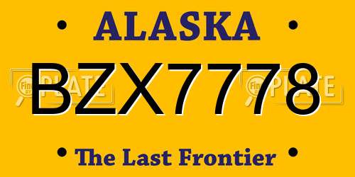 BZX7778 Alaska License Plate