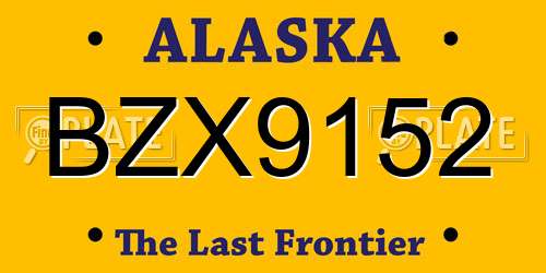 BZX9152 Alaska License Plate