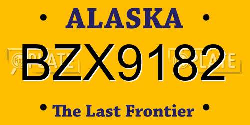 BZX9182 Alaska License Plate