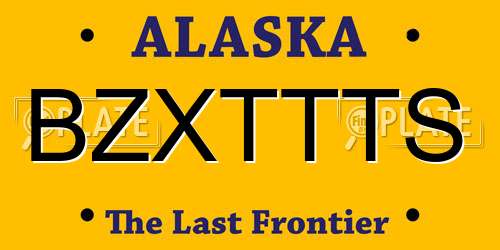 BZXTTTS Alaska License Plate