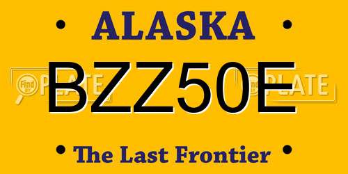 BZZ50E Alaska License Plate