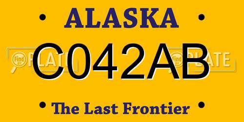 C042AB Alaska License Plate