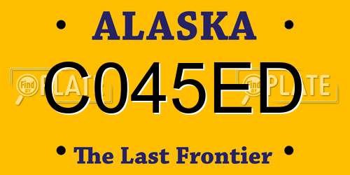 C045ED Alaska License Plate