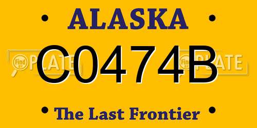 C0474B Alaska License Plate