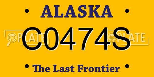 C0474S Alaska License Plate